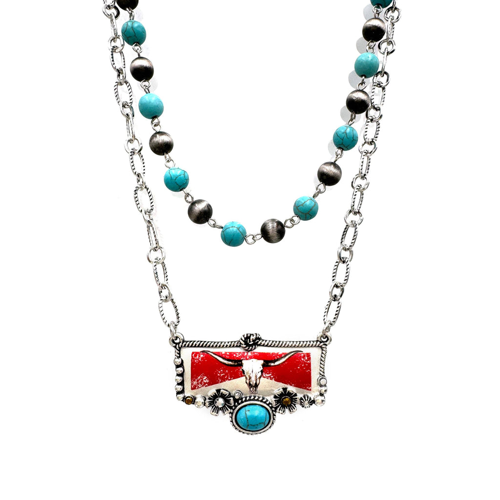 Longhorn Beer Western Necklace