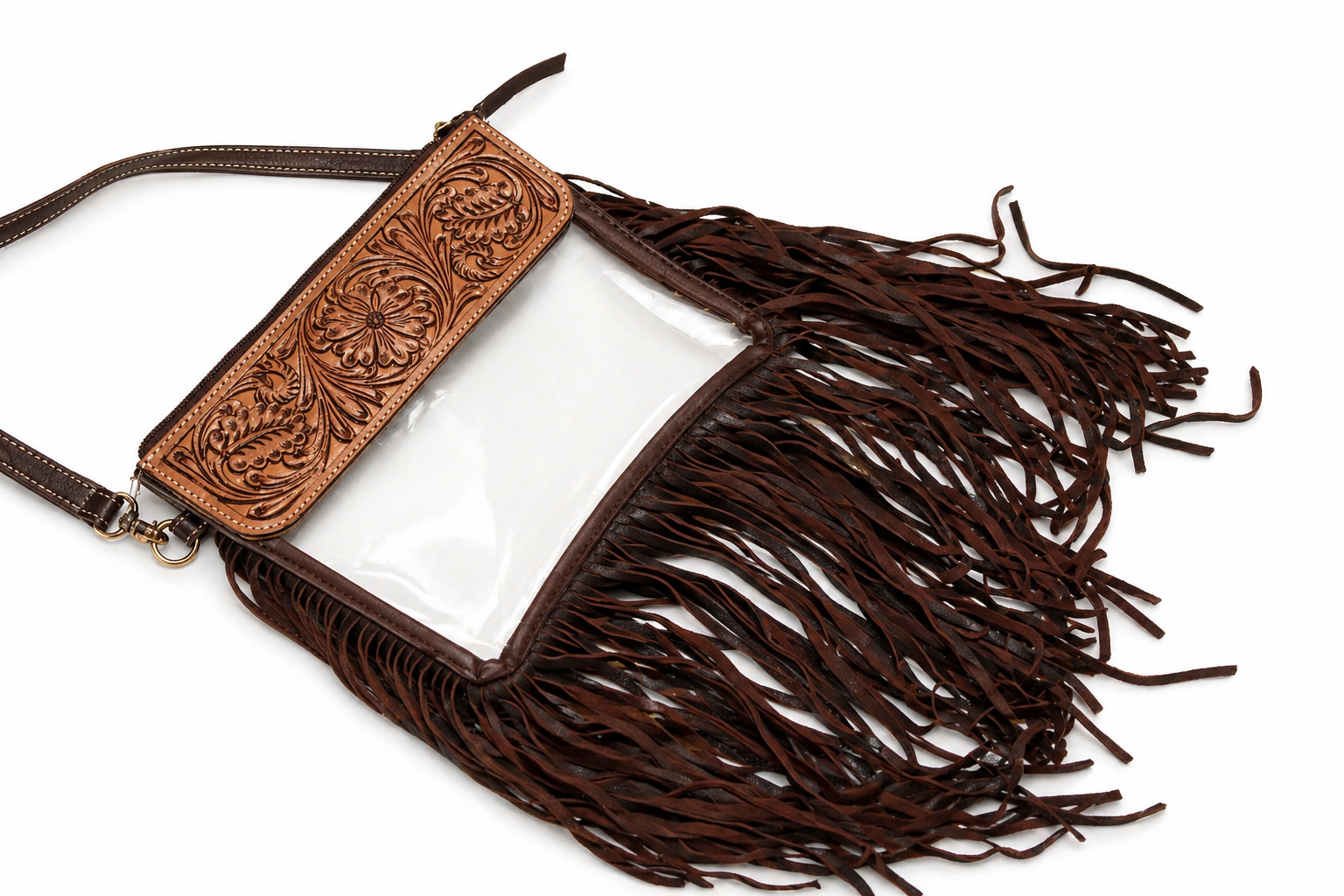 Hand Tooled Clear Purse Crossbody - Concert Game Day Stadium