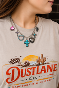 Western Cross - Bow - Multi Charm Necklace