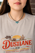 Western Turquoise Stone Pendant Navajo Pearl Choker Necklace